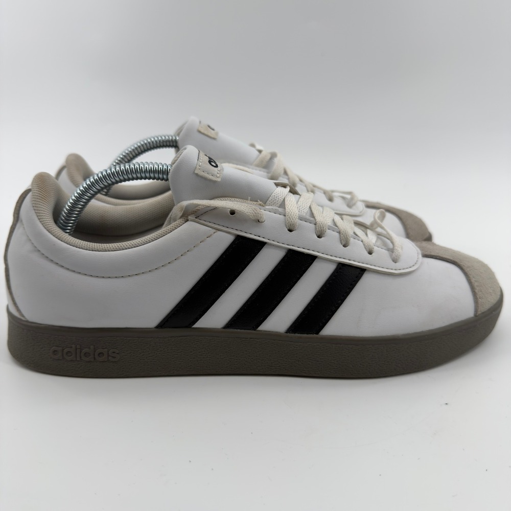 Adidas VL Court 3.0 White Black Gum Sole Sneakers Mens 10